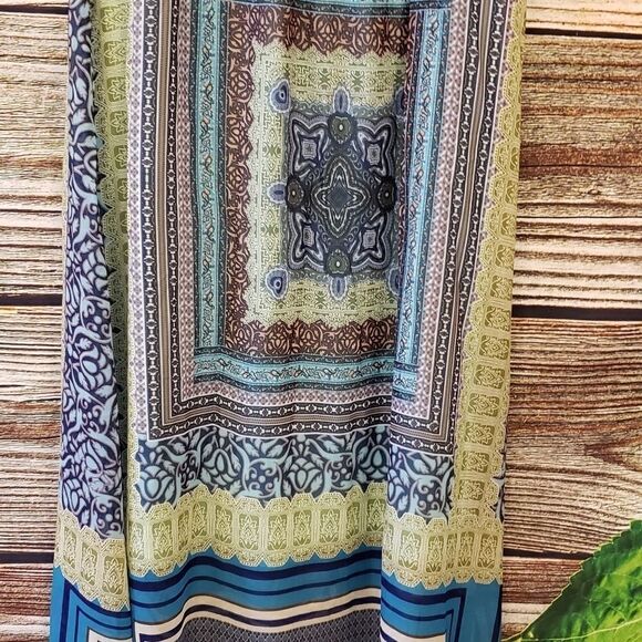 One World Boho silky multicolored maxi skirt - Picture 3 of 6